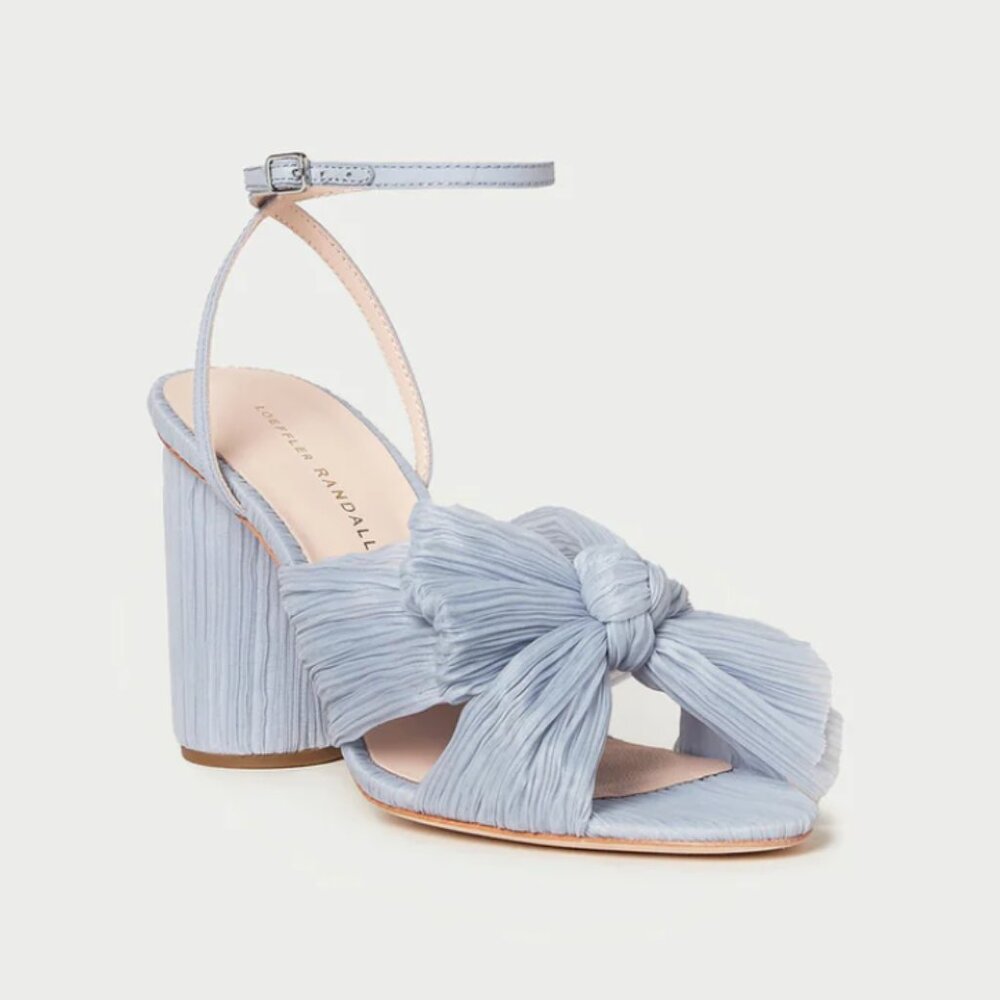 Loeffler Randall Camellia Blue Pleated Bow Heel